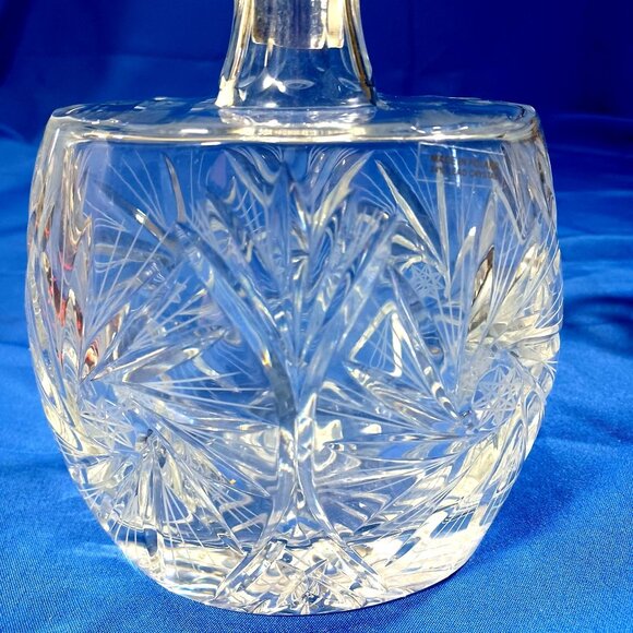 Vtg Bohemian Cut Lead Crystal Decanter 6 Wine Sherry Cordial Glasses Set - Picture 16 of 16